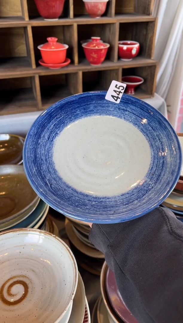 【闪购商品】瓷片445  青云高足盘1个