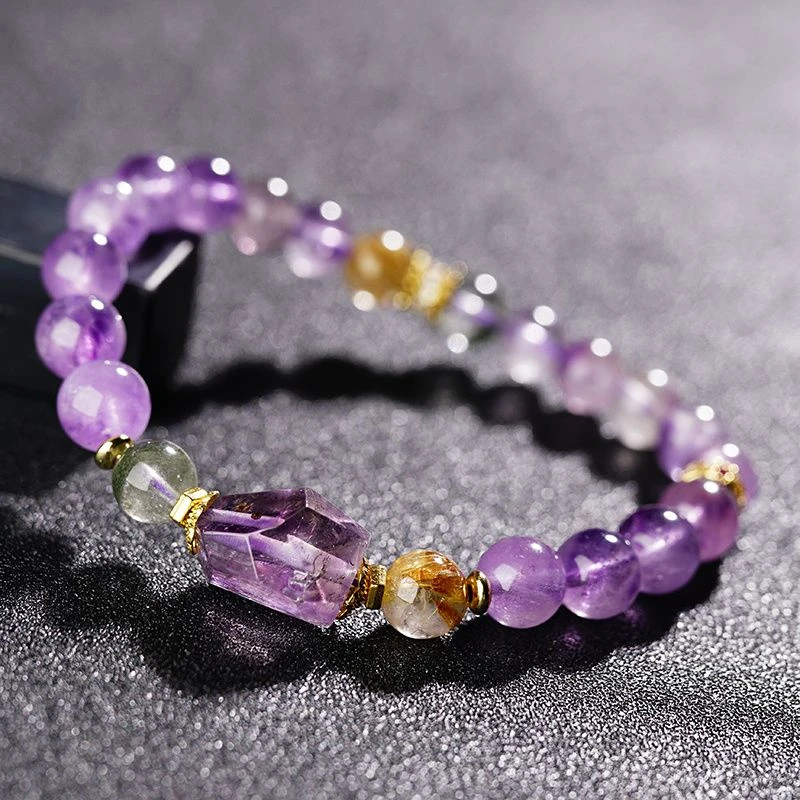 【逍遥】水晶紫超七DIY手链*KTLZ/A4858/多样性发/1件