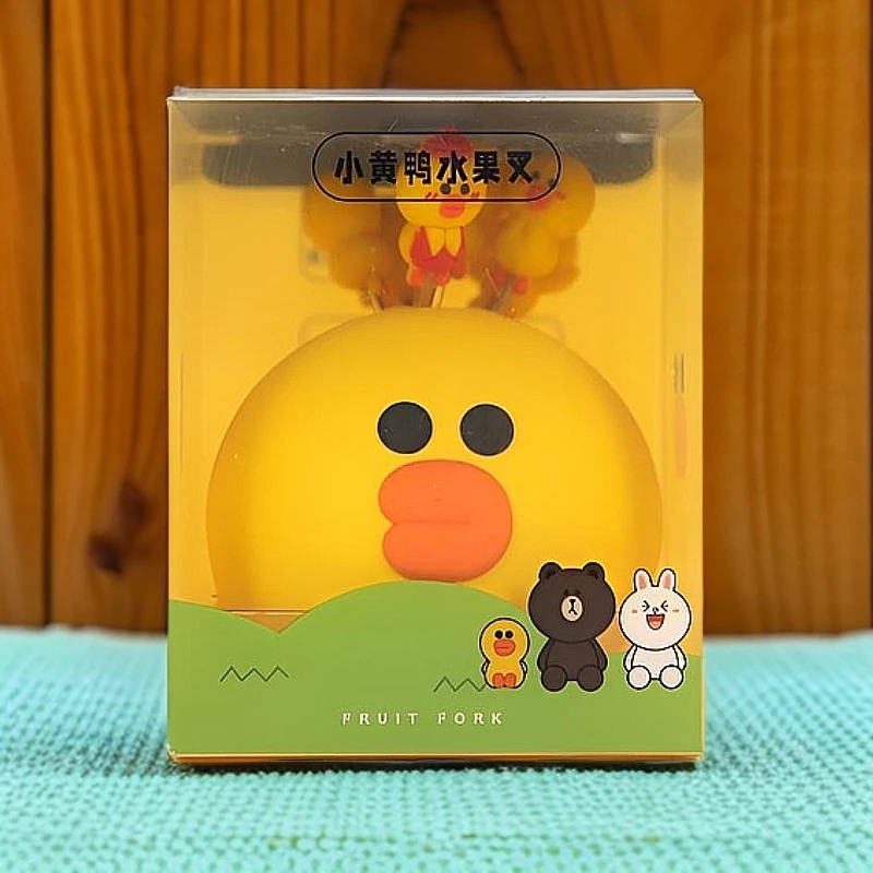 卡通小黄鸭家用轻奢410不锈钢耐摔水果叉 067279