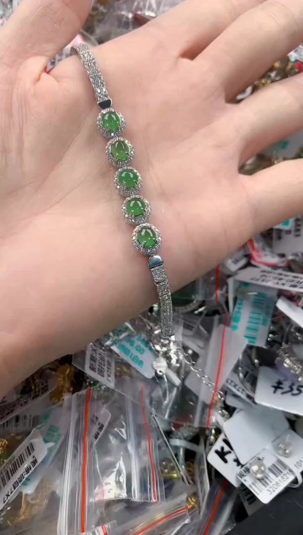 银S925镶嵌戒指翡翠222     5