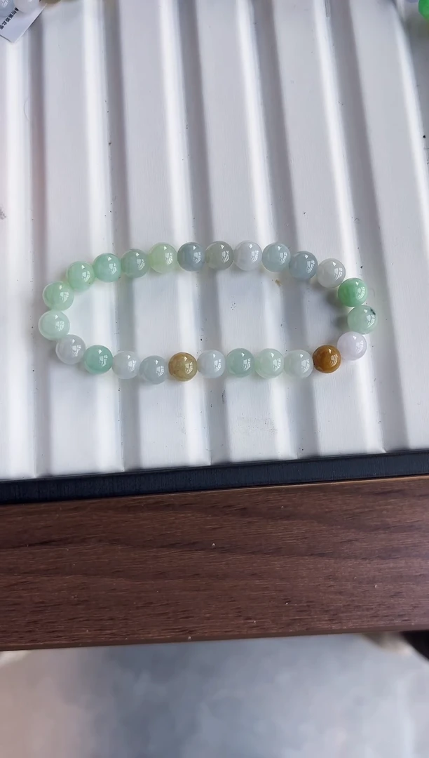 散珠翡翠翡翠手串卡8  有瑕疵