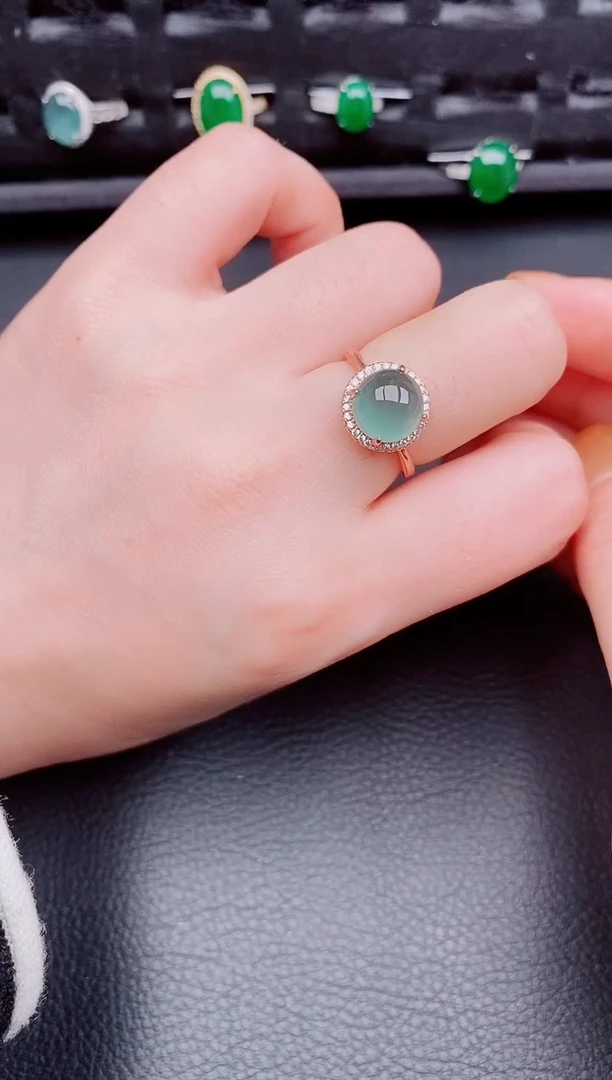 【闪购商品】翡翠戒指银S925镶嵌天然a货翡翠239