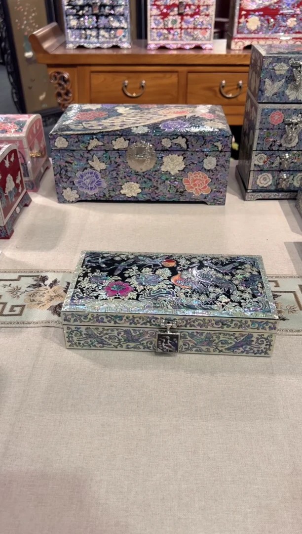 【闪购商品】黑金鲍仙鹤·弘贝雅螺钿漆器文化馆