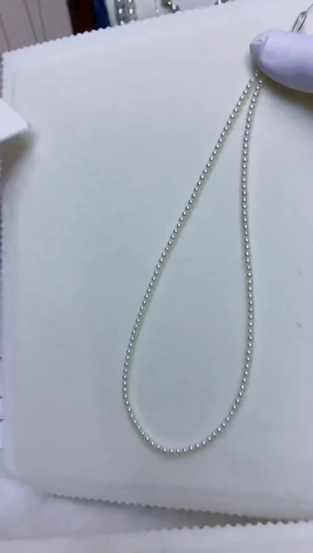 18K金镶嵌海水珍珠商品3-3.5rose满珠链带大证