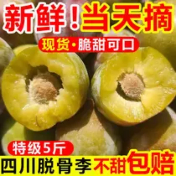 四川新鲜应季脱骨半边红茵红李脆甜多汁爽口肉厚爽脆