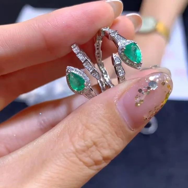 【逍遥】祖母绿蛇戒戒指*001/34/多样性发/1件