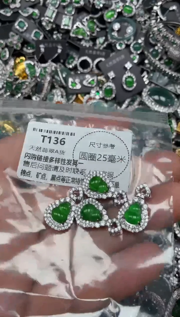 翡翠未镶嵌颈饰T136多样性发其一