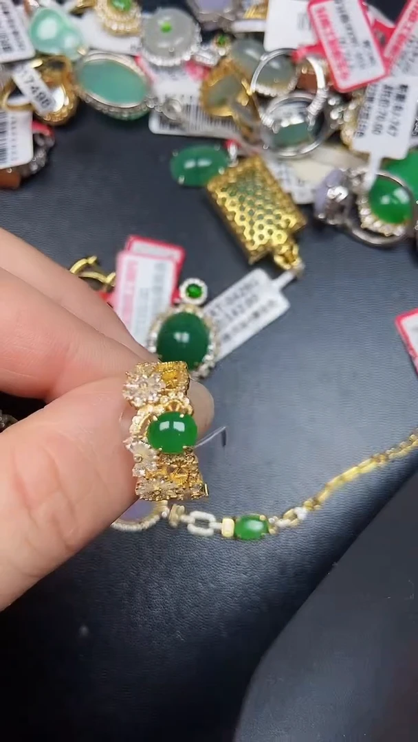 银S925镶嵌戒指翡翠2410