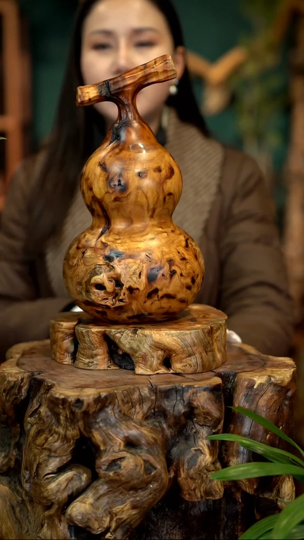 木雷击枣木葫芦+底座