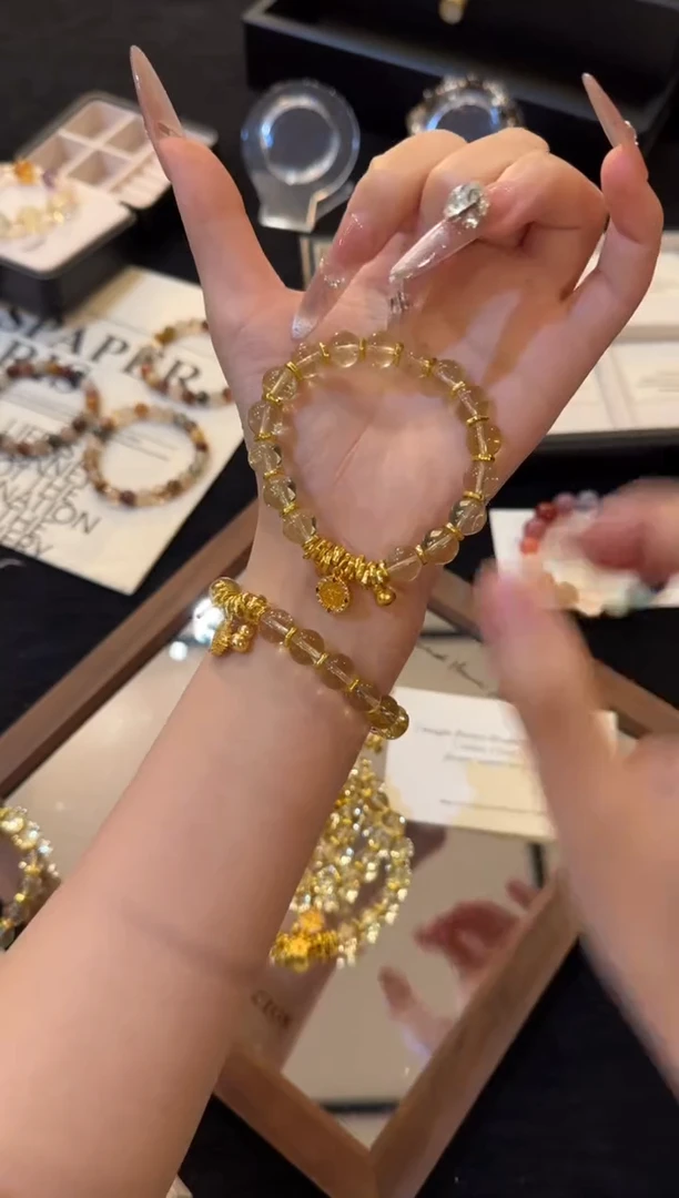 合金手链水晶黄水晶x2694