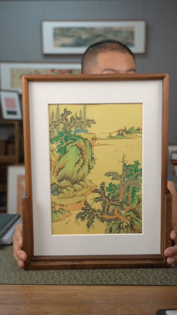 书法屏风尺寸30*40，整体带底座，北美黑胡桃材质