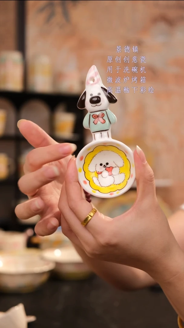 摆件景德镇手工手绘设计师款