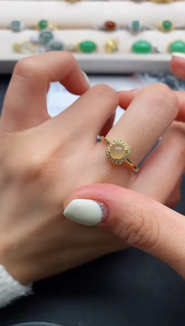 银S925镶嵌戒指翡翠777777+6