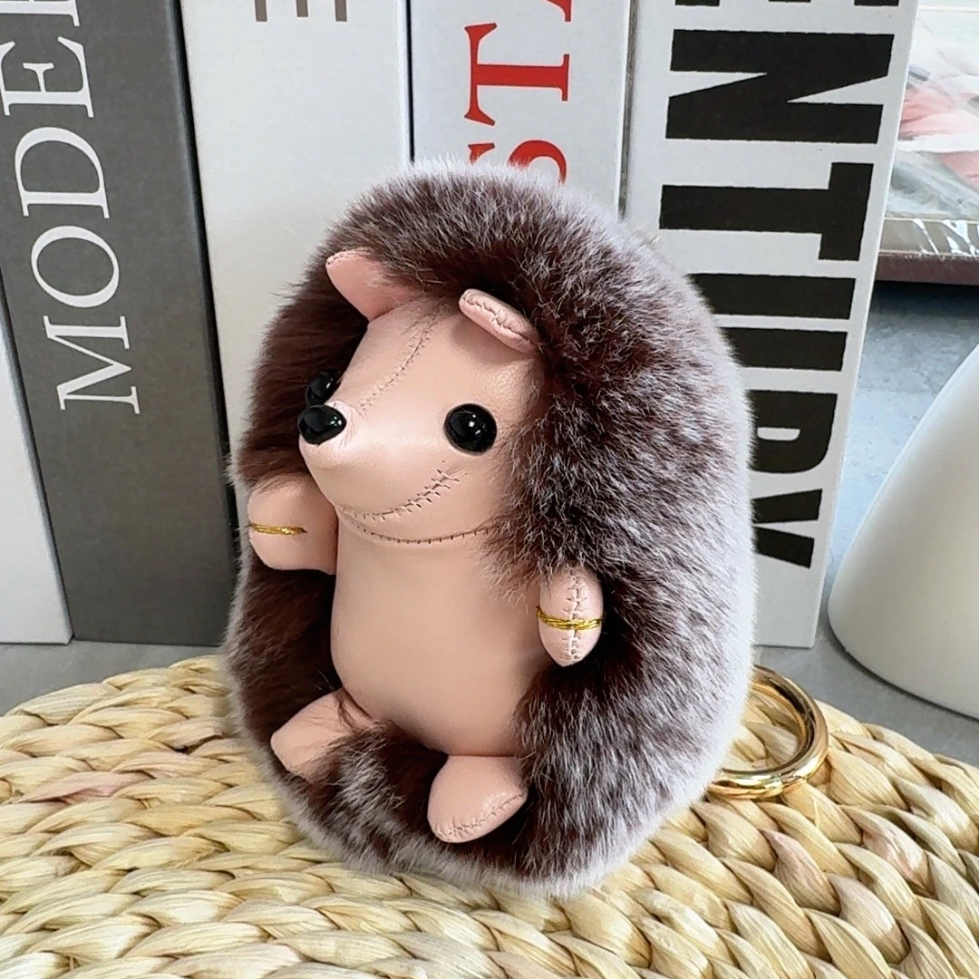 UoUo真毛小刺猬獭兔毛包包挂件钥匙扣 汽车挂饰生日节日礼物礼品