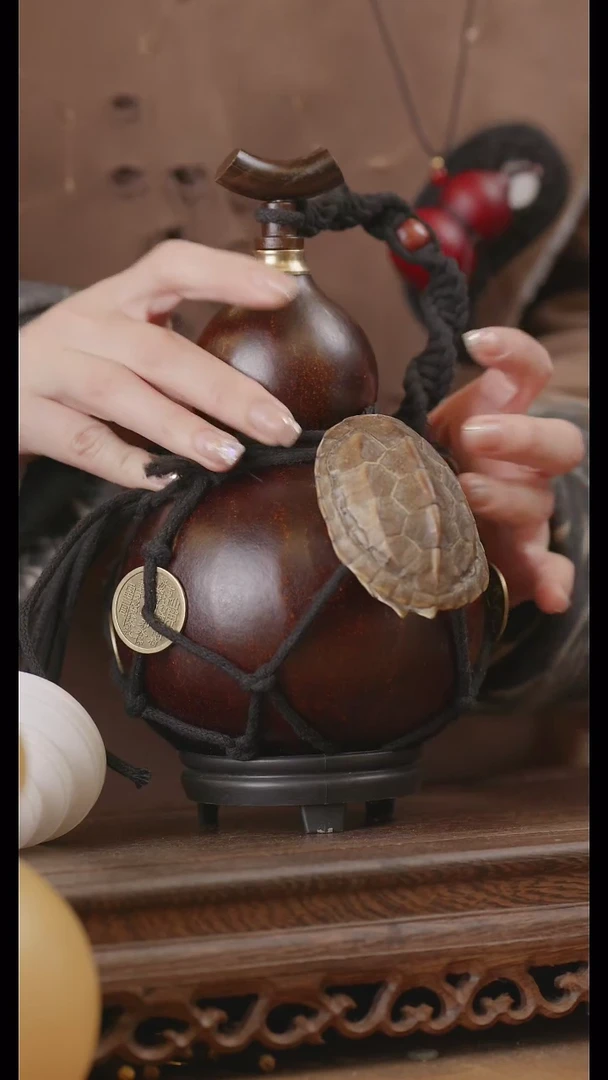 【闪购商品】108号精品天然大漆工艺防渗内胆酒葫芦~