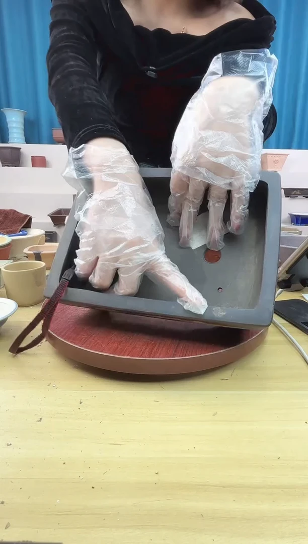 紫砂花盆浅草紫砂花盆微瑕