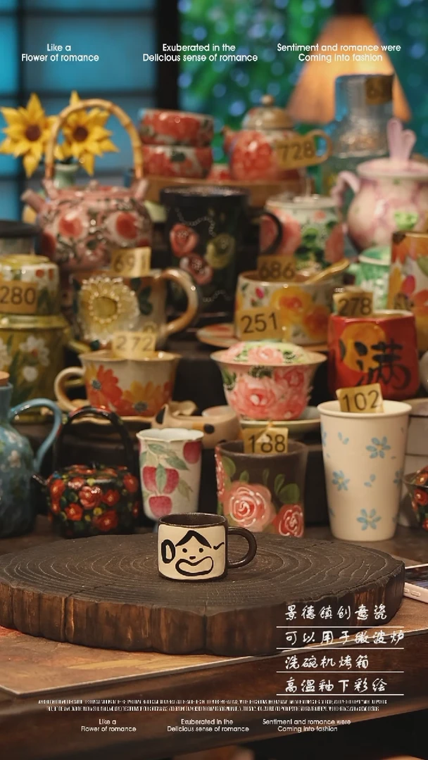 陶瓷景德镇高温釉下彩手工手绘款式