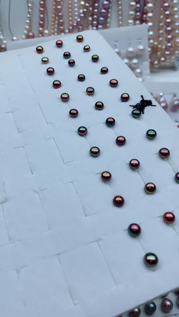 银S925镶嵌淡水珍珠耳钉多样性发其一，非无暇