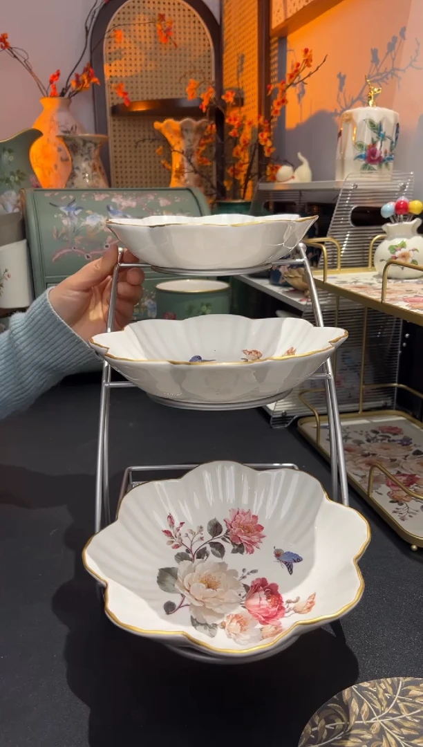 外贸陶瓷铁艺家居百货-果盘