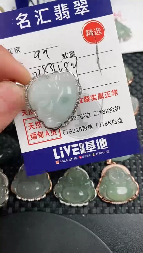 颈饰银S925镶嵌翡翠·