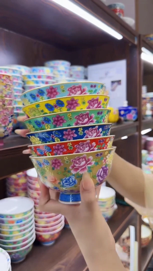 珐琅5英寸饭碗10个景德镇餐具