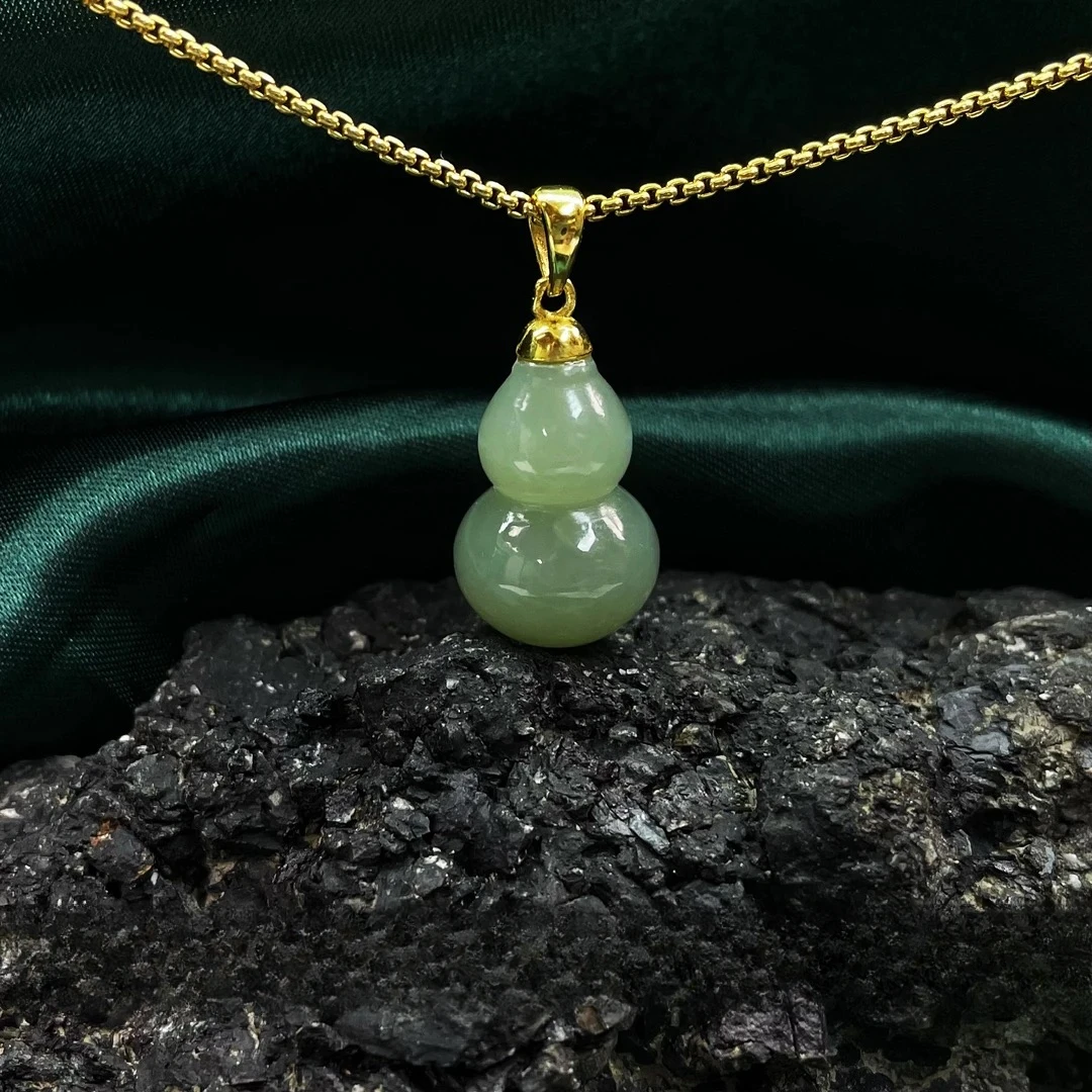 【萌宝饰品】B868天然和田玉晴水葫芦吊坠挂坠23*13mm 多样性发其一