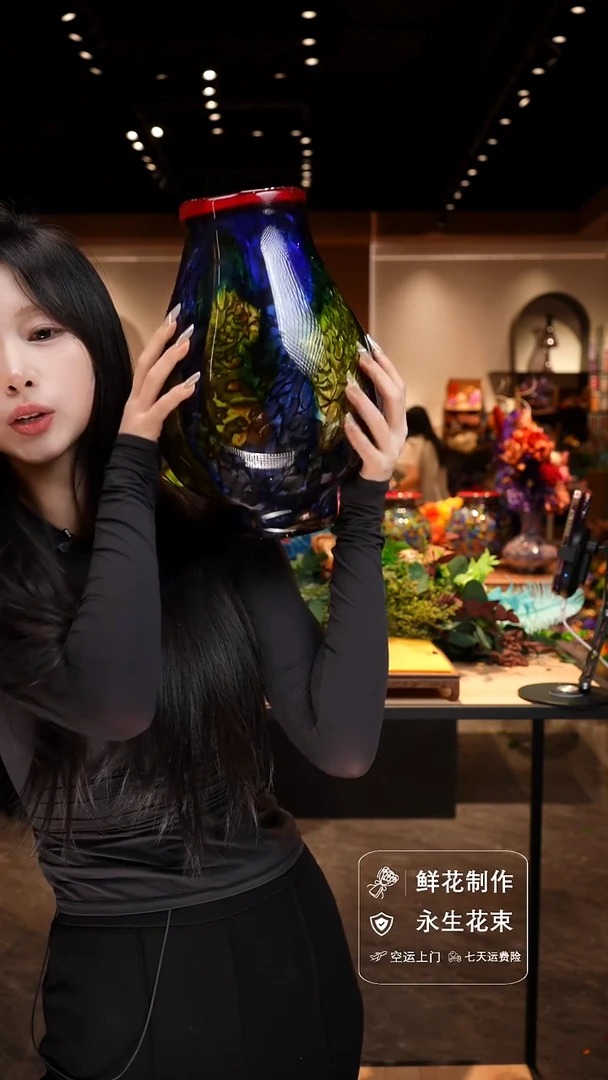 手工艺品琉璃手工花器花束空运包邮送货上门-以图片为准