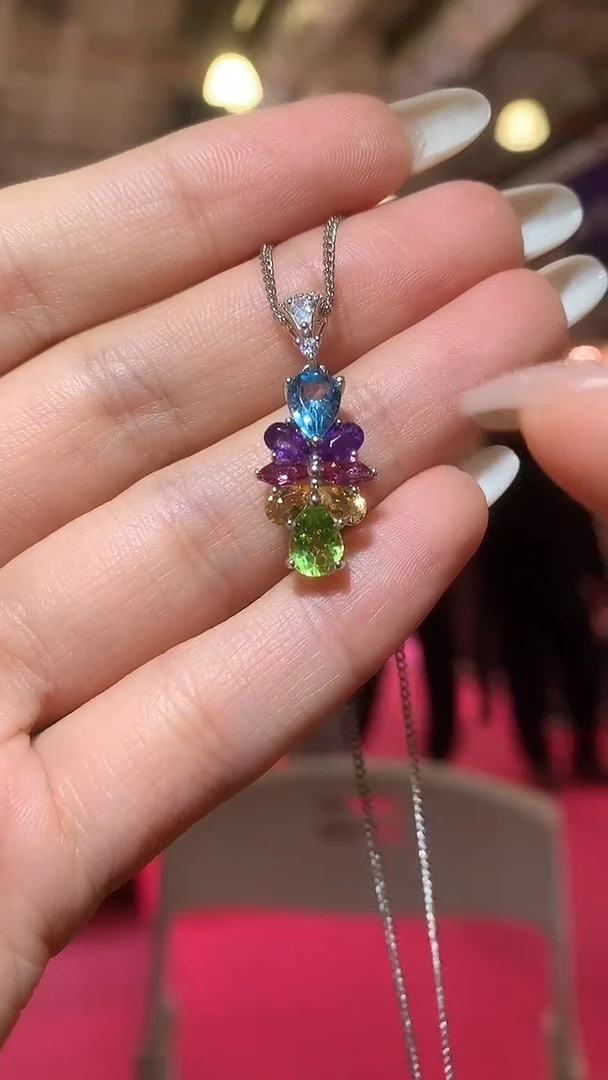 颈饰银S925镶嵌水晶【宝石世家严选】