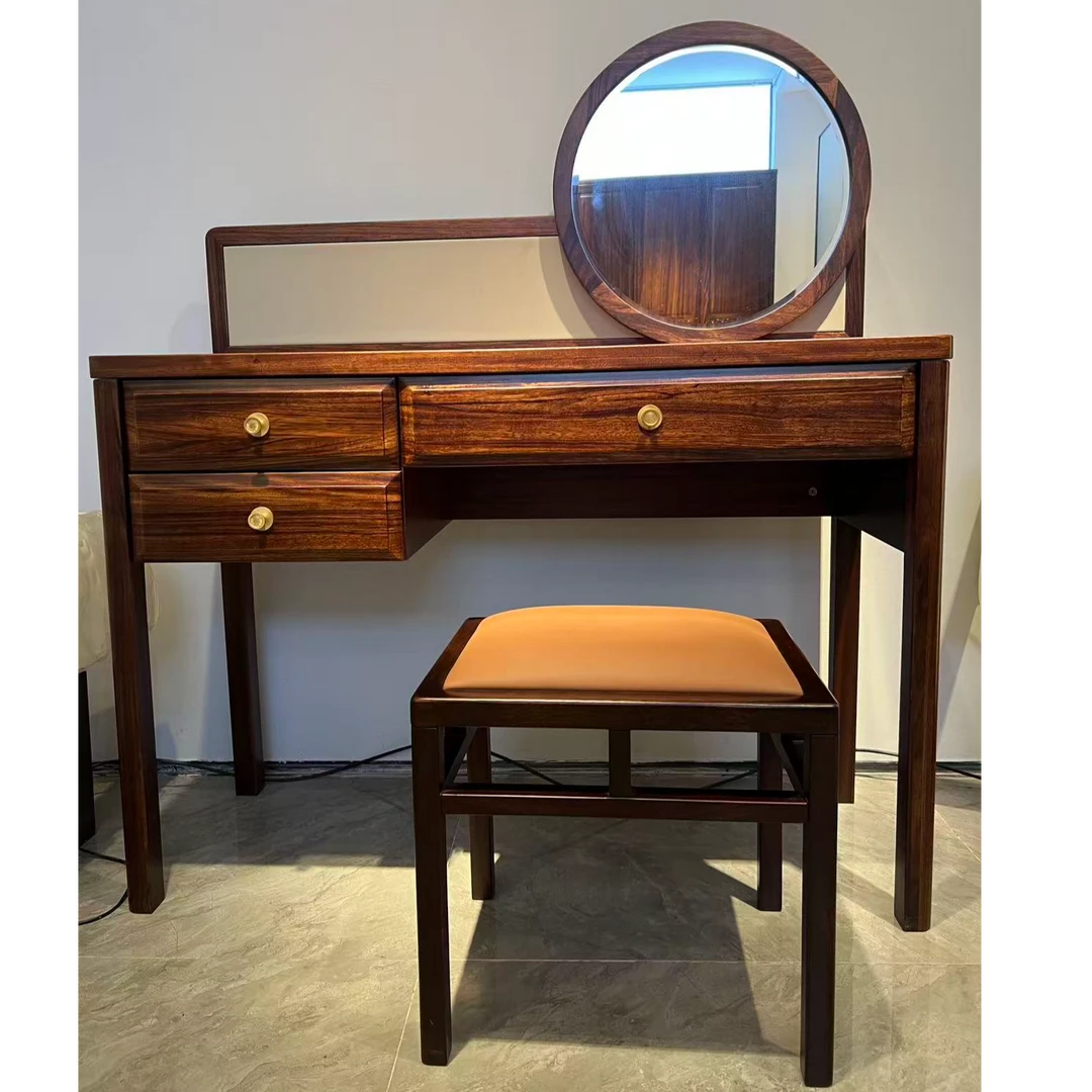 梳妆台储藏成人新中式乌金木镜面实木多层款卯榫轻奢禅意古典X-71