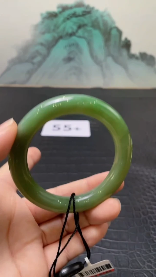 未镶嵌手镯和田玉（碧玉）黑*55+