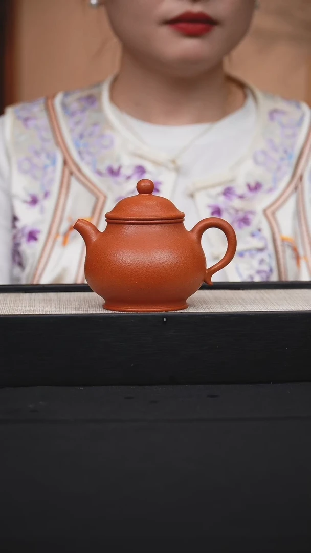 茶杯紫砂潘壶 绝红降坡