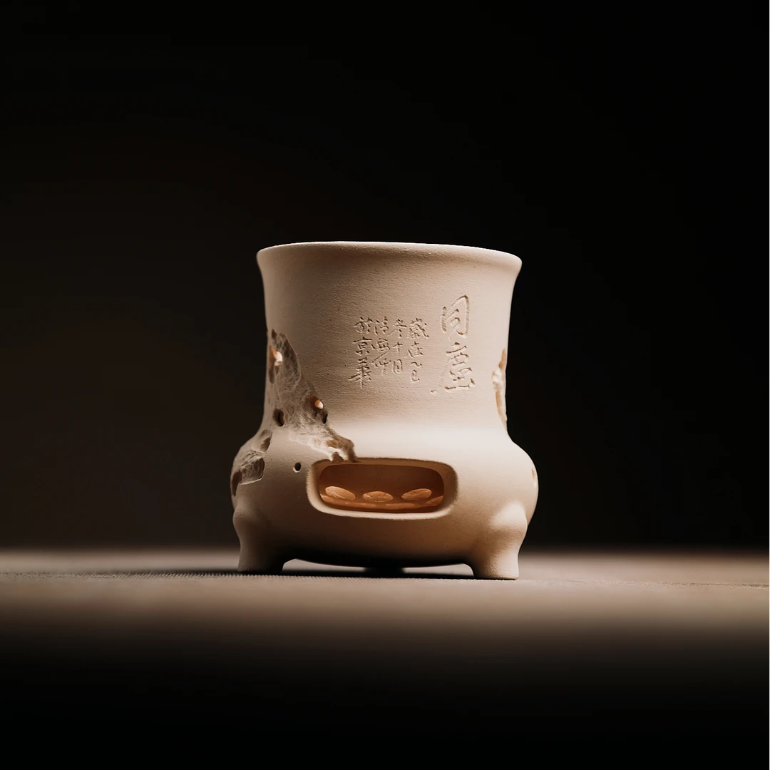 同尘 观云清海炉手作书法太湖石雕刻耐高温 办公定制 不炸裂烹茶