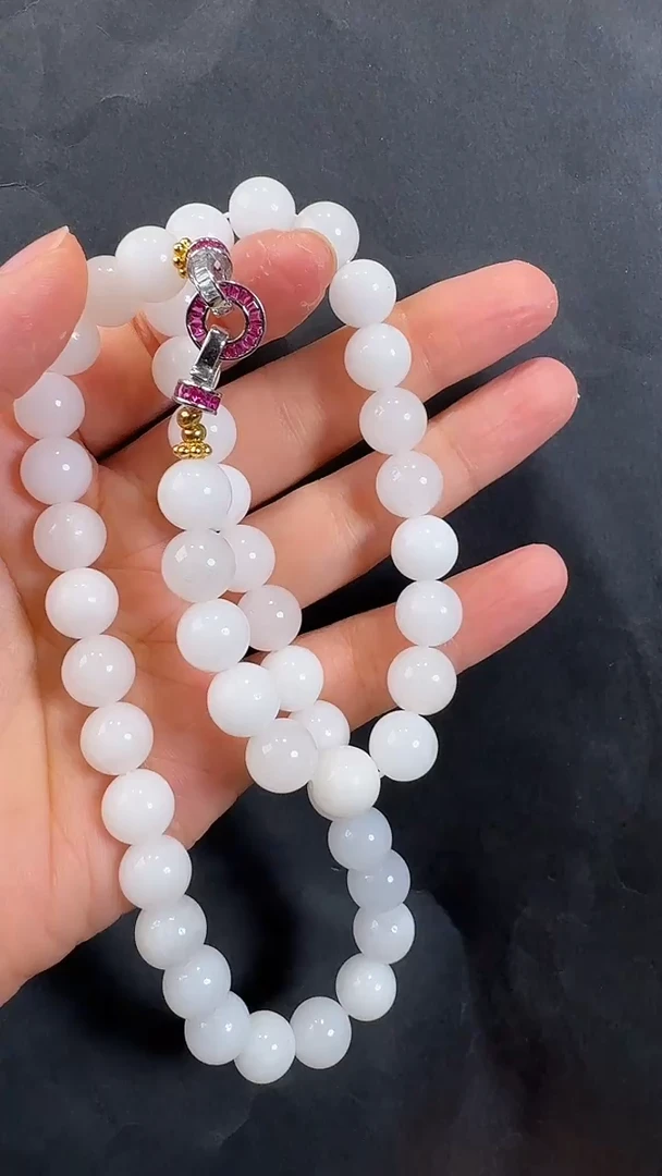 银S925镶嵌项链石英质玉（金丝玉）项链