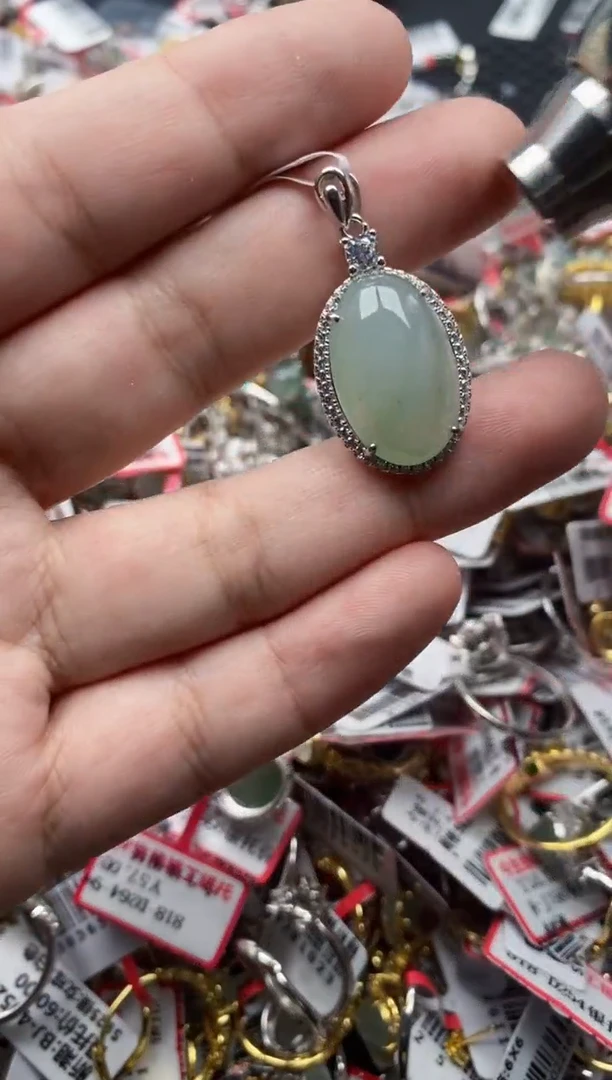 【闪购商品】翡翠戒指银S925镶嵌55555---8