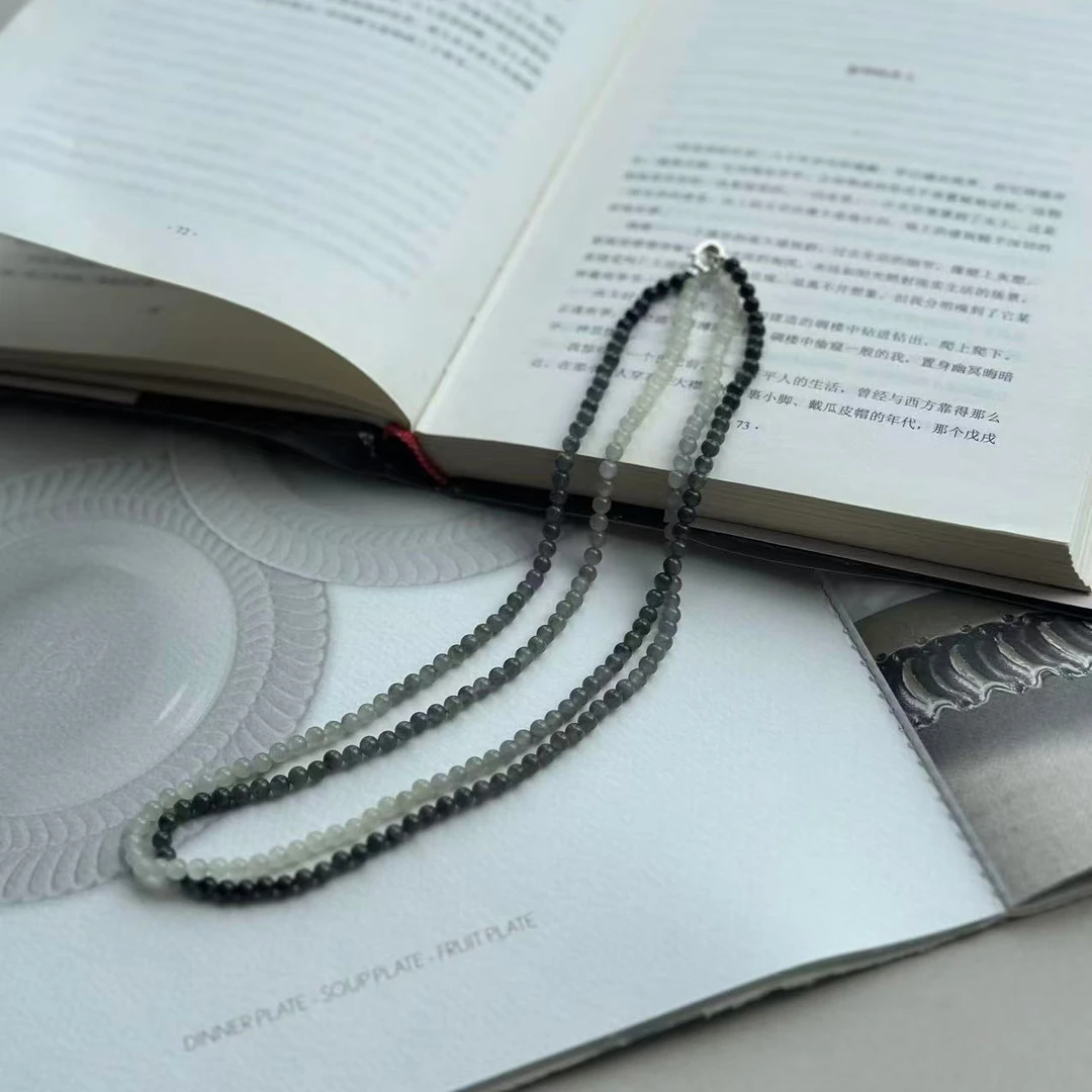 月球来信279若羌青花和田玉渐变扭扭缠绕项链多样性发货