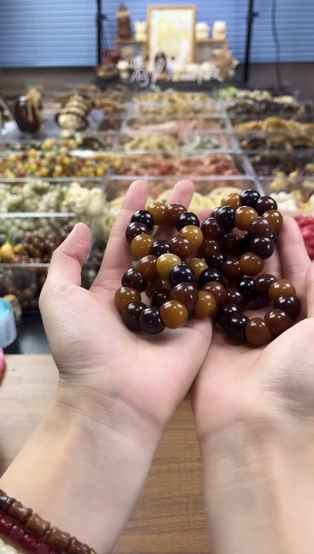 菩提根/象牙果手串【菲料】小熊饼干手捻