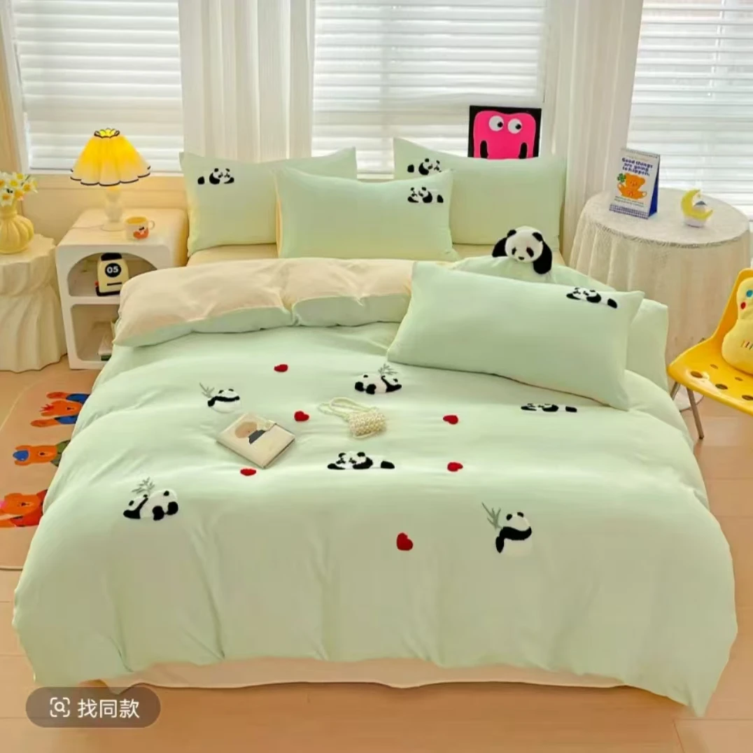 毛巾绣水洗棉四件套/以实物为准/听主播讲解