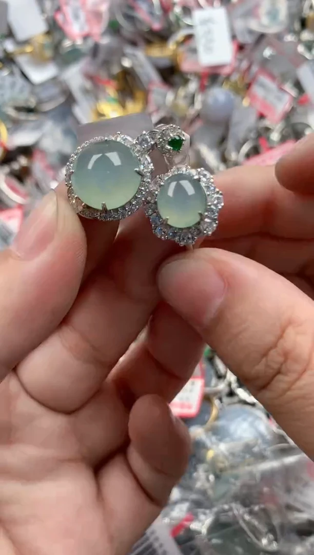 银S925镶嵌戒指翡翠13   13    5