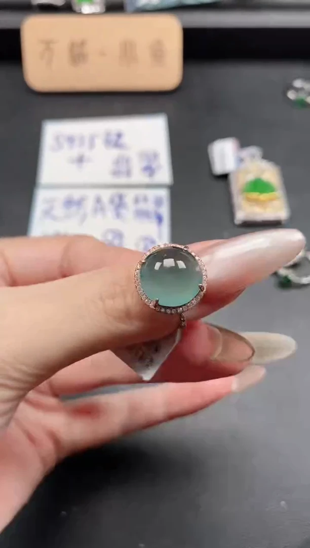 银S925镶嵌戒指翡翠51511