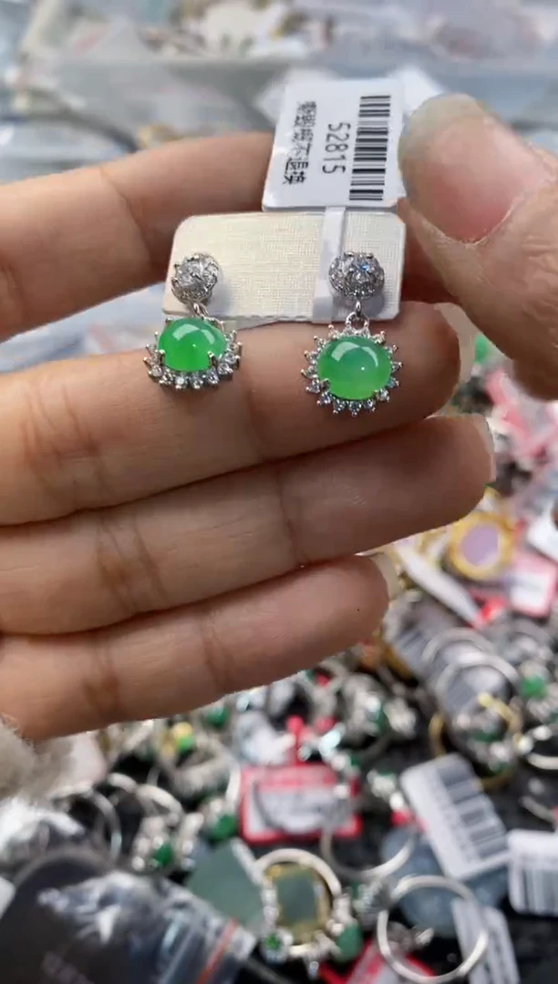 银S925镶嵌戒指翡翠1010---6