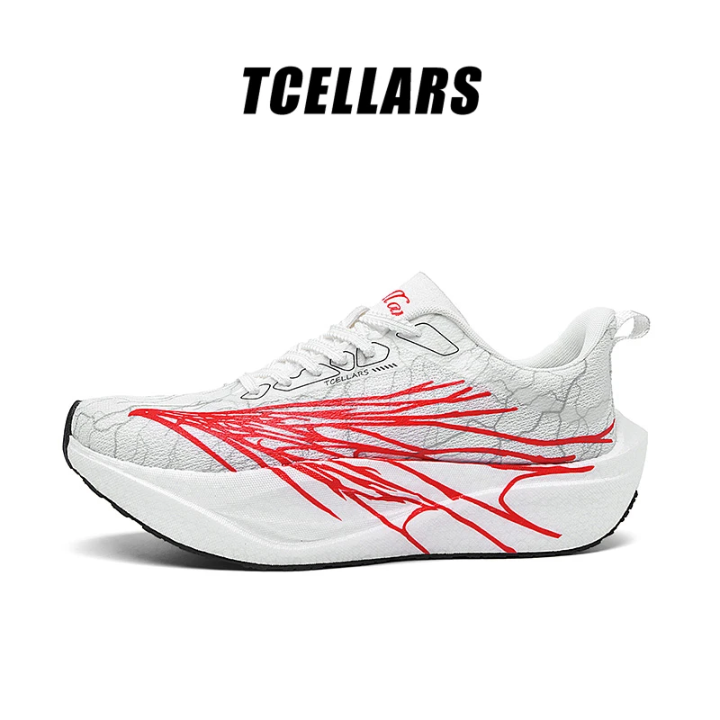 TCELLARS全掌碳板夜光跑步鞋zoom心跳风训练鞋通勤透气舒适低帮鞋