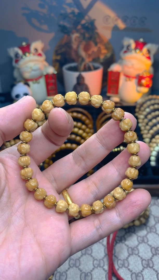 菩提根/象牙果手串?*?龙脊菩提蟾宗金盾单圈卡8mm左右