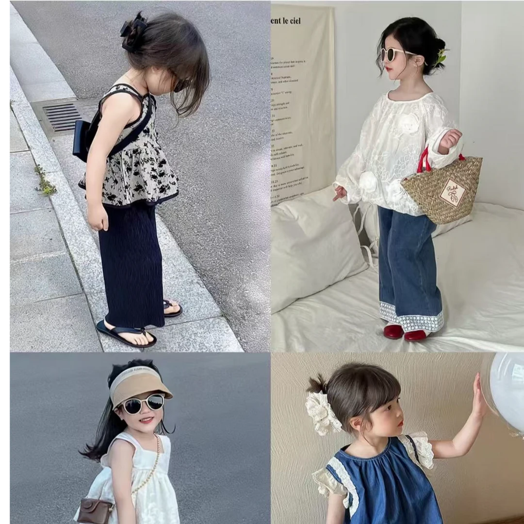 【天空漫游】H25051儿童女宝牛仔休闲裤春夏款洋气韩版防蚊裤