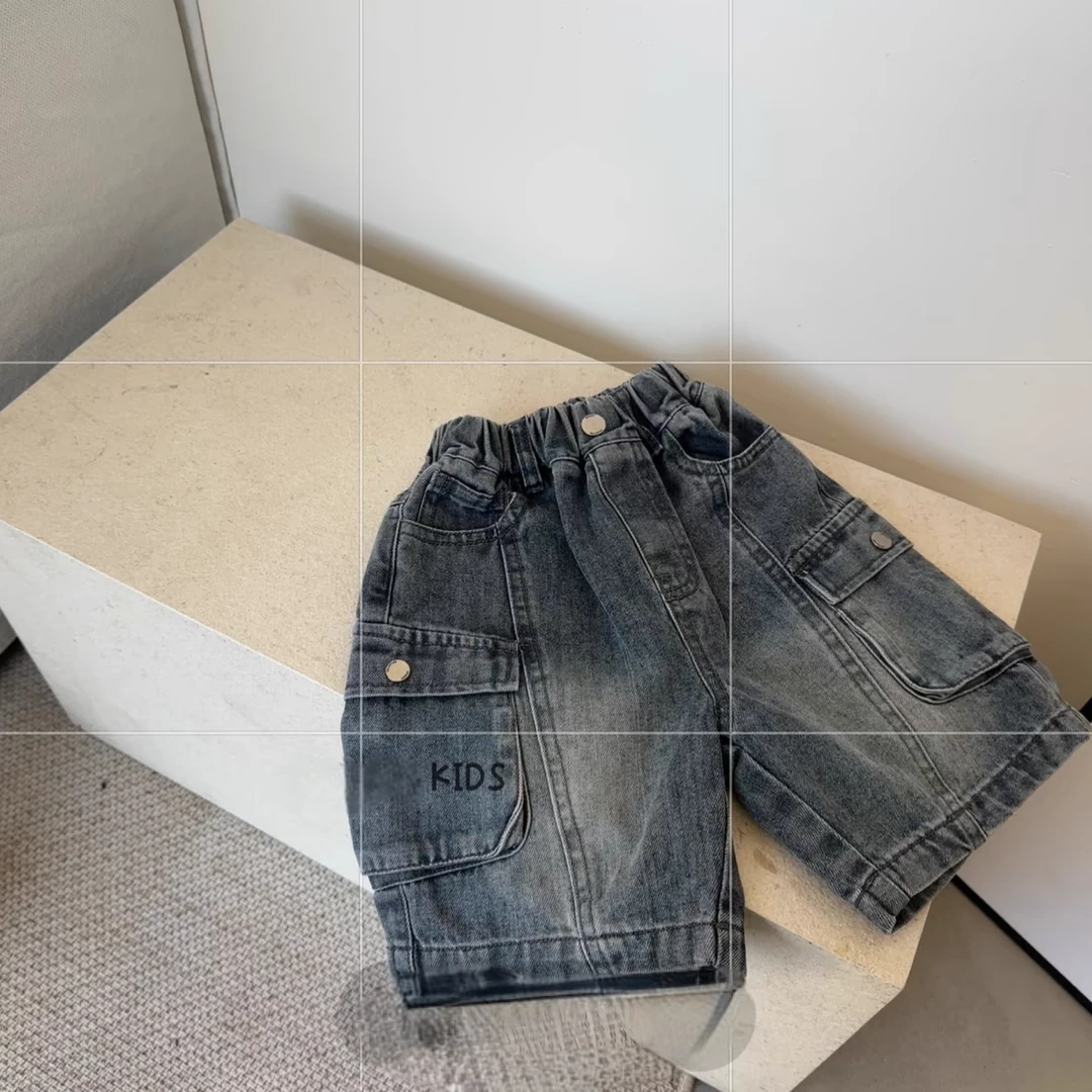 男童裤子夏款牛仔裤夏季短裤外穿夏装男孩宝宝儿童炸街痞帅童装