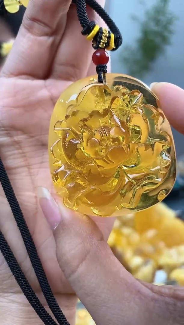【闪购商品】蜜蜡裸石未镶嵌天然琥珀蜜蜡牡丹花