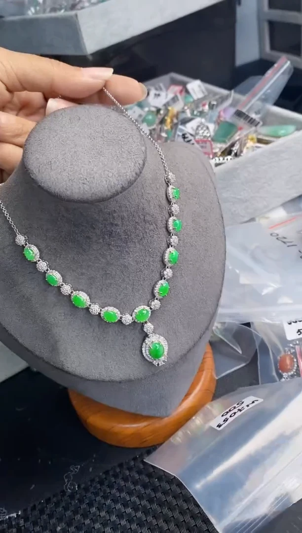 银S925镶嵌戒指翡翠999---4