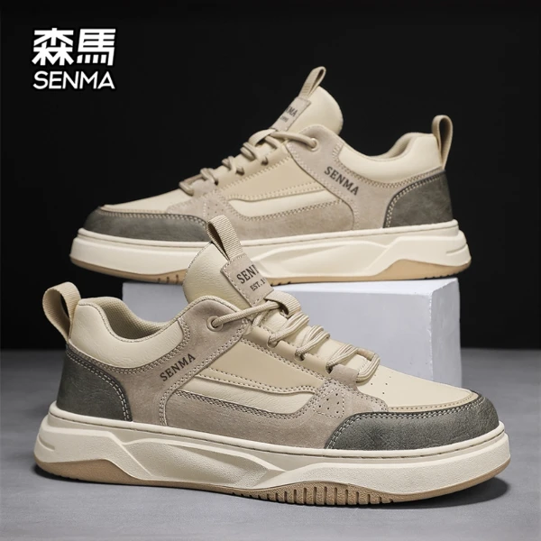 SENMA/森马男鞋冬季新款防滑休闲板鞋男士皮面防水户外潮鞋子男款