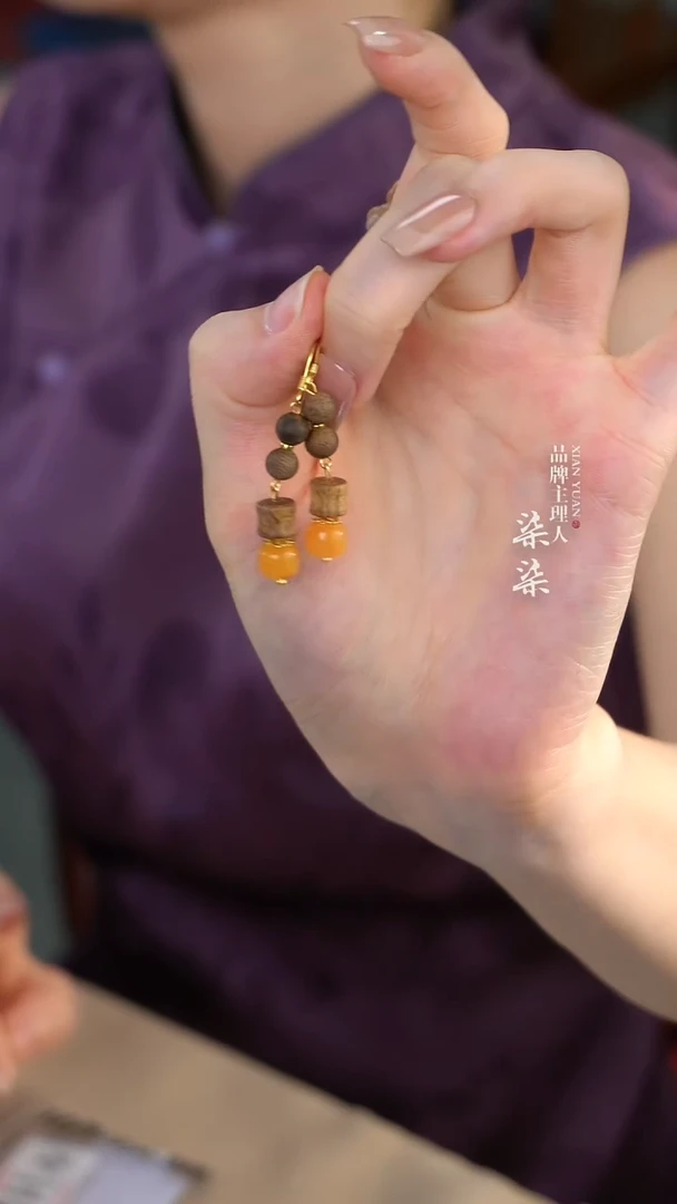 蜜蜡未镶嵌耳环蜜蜡耳环