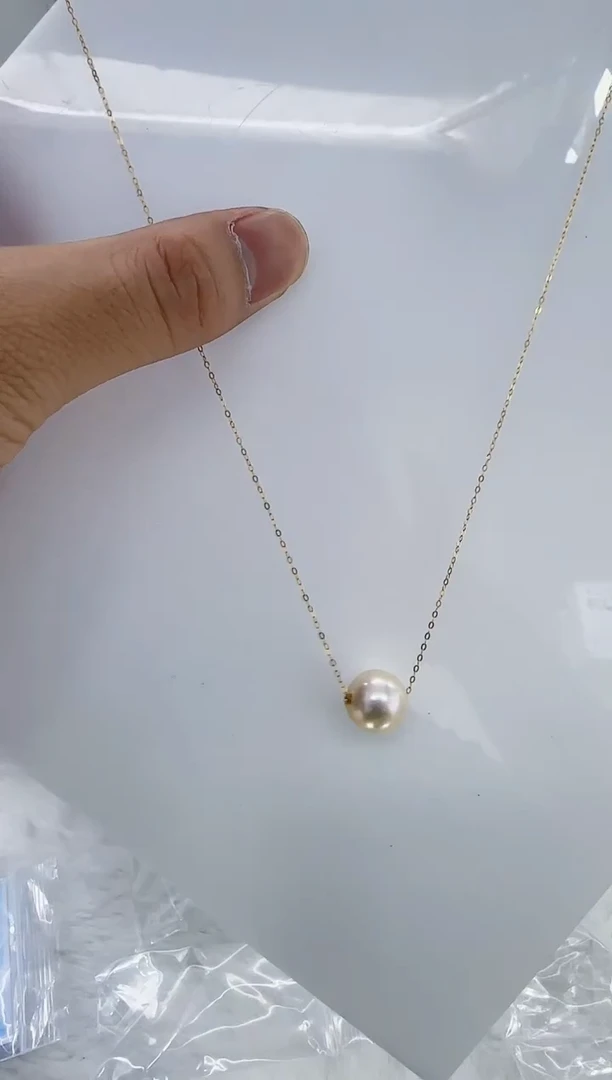 18K金镶嵌淡水珍珠DA曼塔珍珠路路通12-13 b301