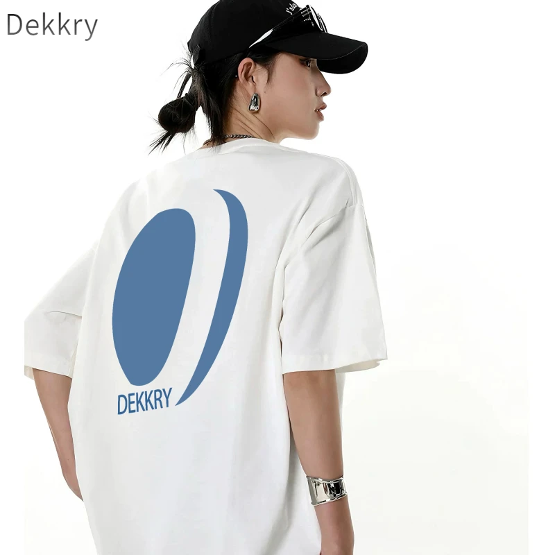 Dekkry印花夏季字母短袖t恤情侣T恤休闲国潮半袖嘻哈百搭圆领t恤